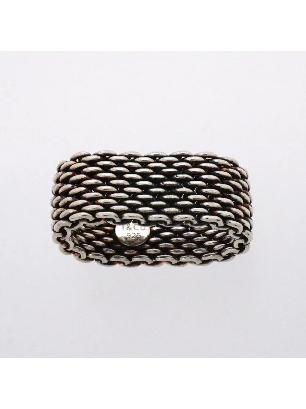 Tiffany & Co Ring Somerset Mesh 925 Sterling Silver